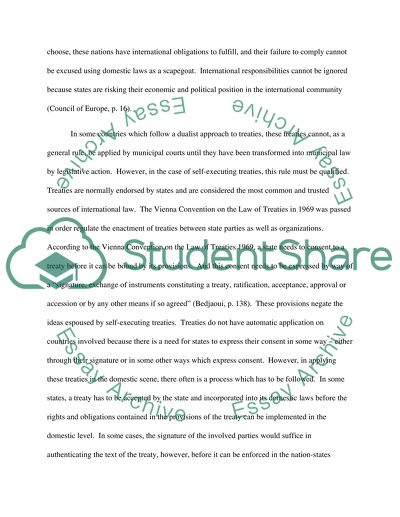 Analysis of Self-executing Treaties