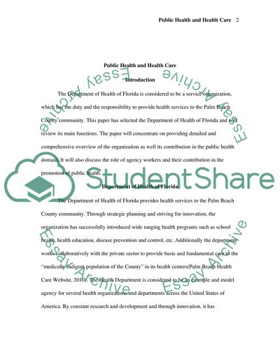 The Department of Health of Florida