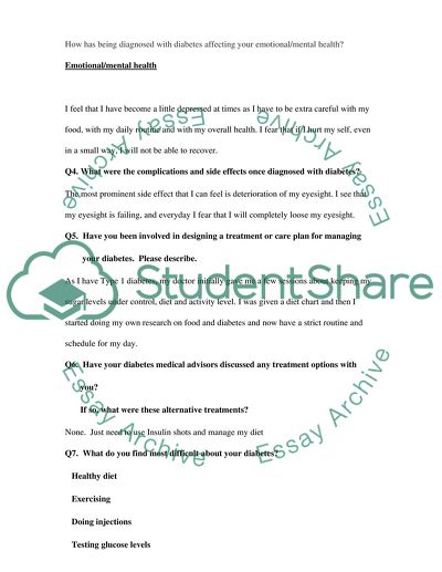 The Different Cases of Diabetes Experience