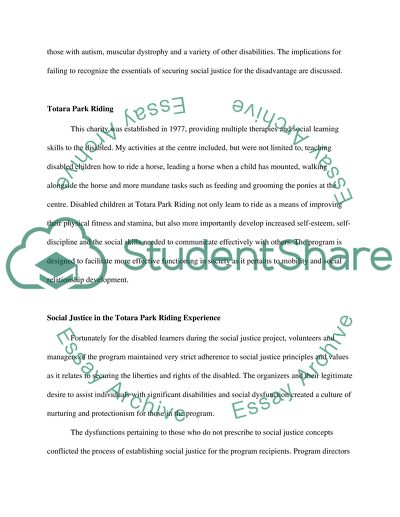 Social Justice and Its Outcomes for the Disabled