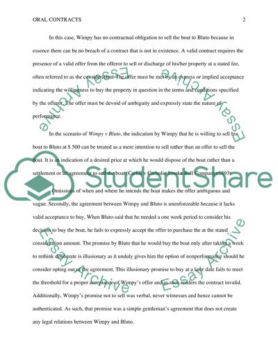 Differences between Written and Verbal Contracts (Bluto vs. Wimpy)