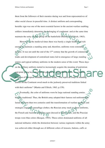 Military Uniforms and Standards