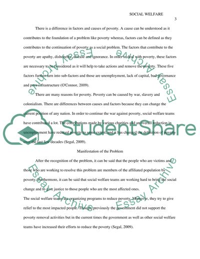 History of Social Welfare response to a social problem