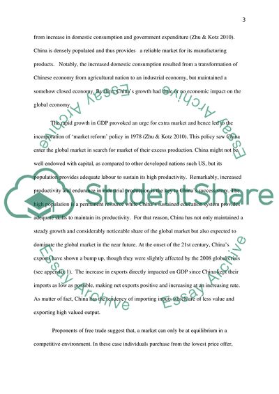 Impact upon the World Economy of Chinas Rise