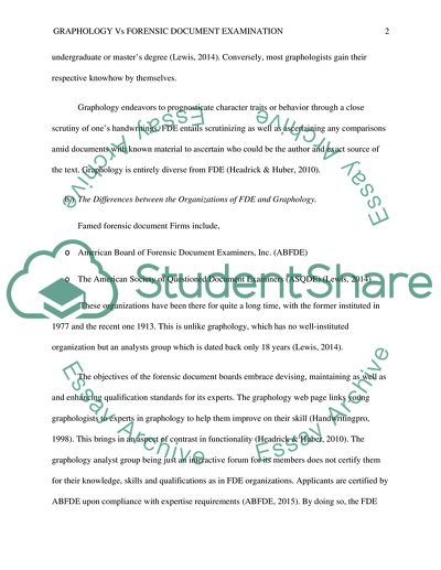 Graphology Vs Forensic Document Examination