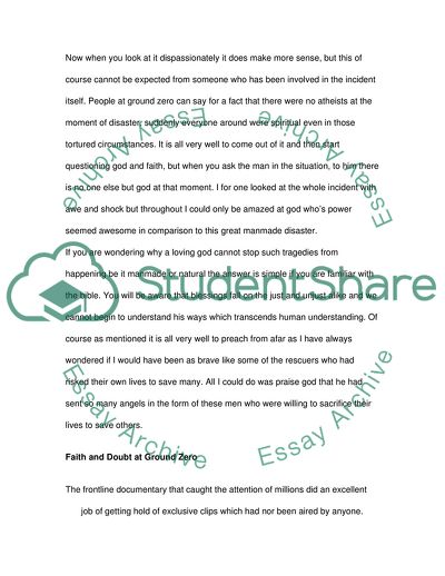 September 11 of 2001: The Aftermath