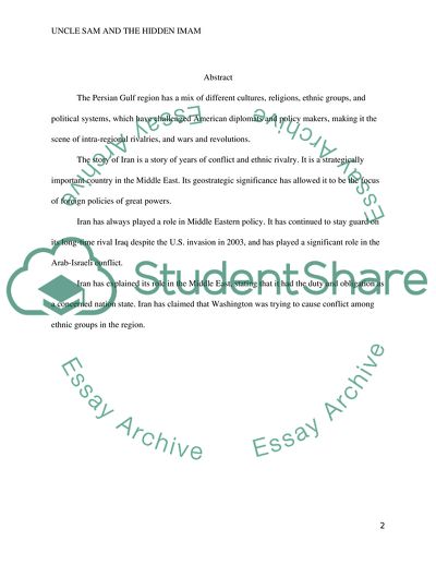 Irans Nuclear Activity and the US Response to It