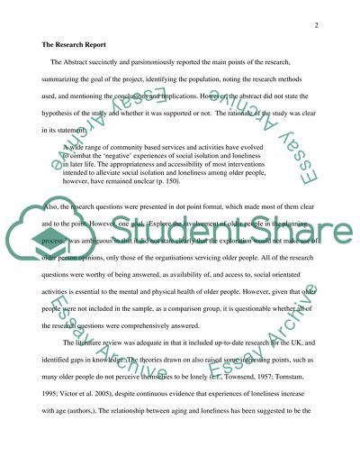 Research and Evaluation in Social Work: Social Support of Elderly