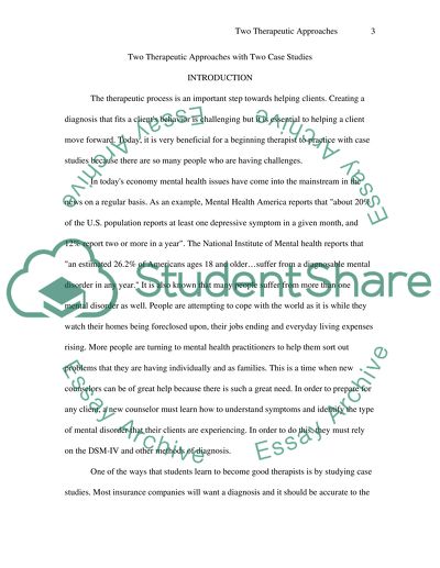 COMPARISON OF TWO PSYCHOTHERAPEUTIC APPROACHES