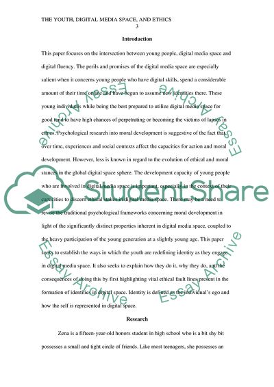 Youth, Digital Media Space and Ethics