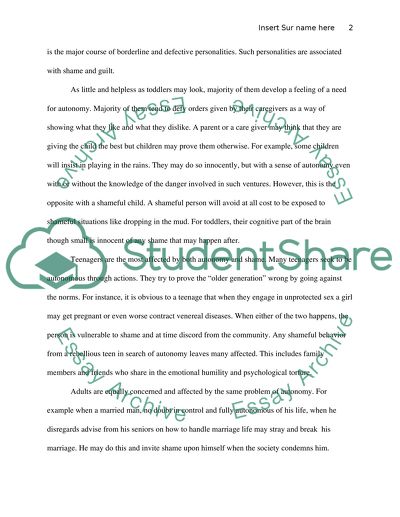 Eric Eriksons Stages of Psychosocial of Development