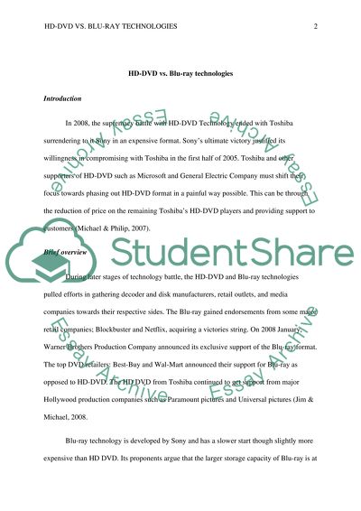 HD-DVD versus Blu-Ray Technologies