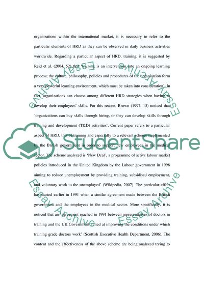 The Government Initiative New Deal Area of Training