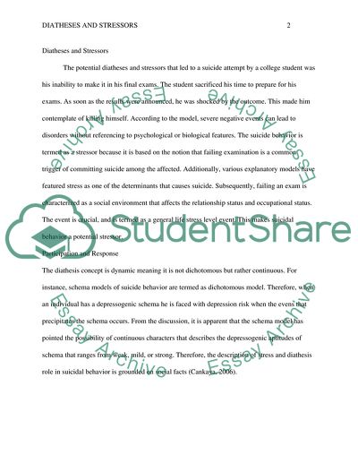 Diatheses and Stressors