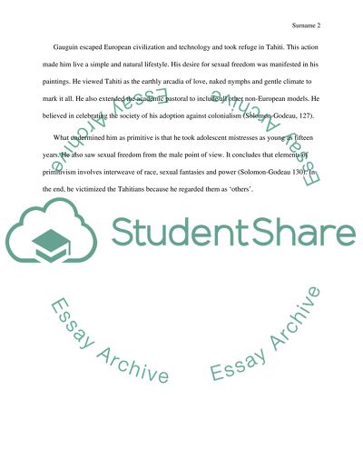 Read Abigail Solomon-Godeau&apos;s essay on Gauguin and answer the questions