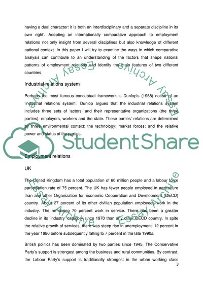 Comparison of the British and Japanese Industrial Relations System