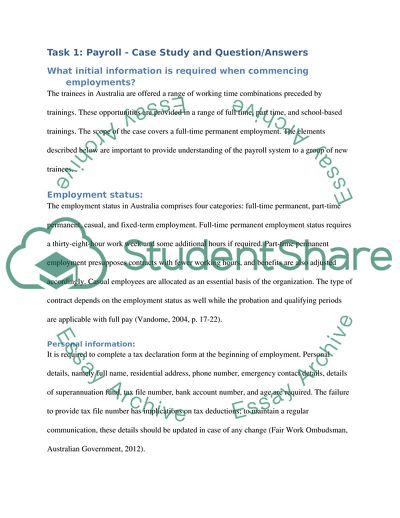 Establishing and Maintaining a Payroll System