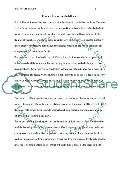 Ethical Dilemma in End-of-Life Care