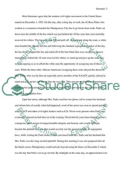 Rosa Parks Role in the African Americans Civil Rights Movement