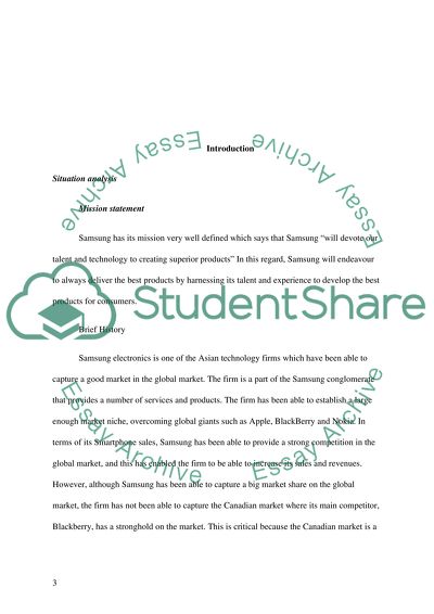 Strategic Marketing Management of Samsung in Canada