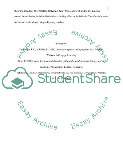 The Relation Between Adult Development and Individuation