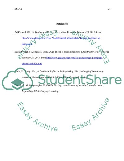 Texting While Driving