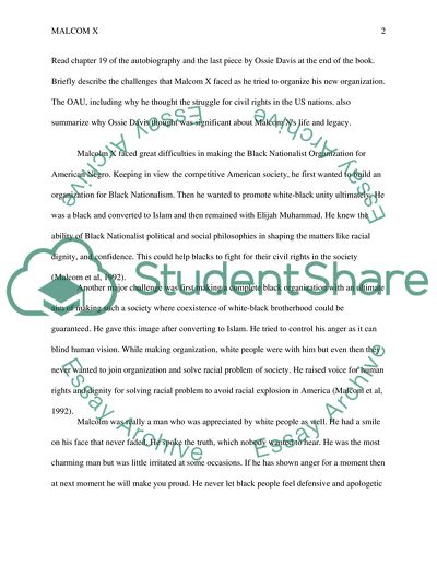 The authobiography of malcom x