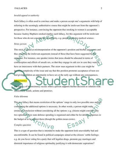 Fallacies Analysis