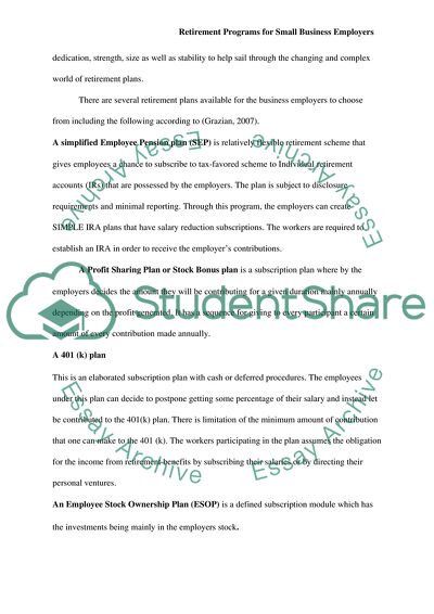 Retirement Programs for Small Business Employers