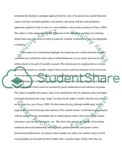 Animal Behavior and Animal Welfare