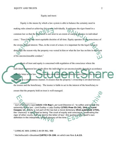 The Basis of Trust and Equity