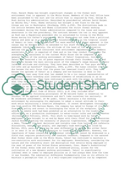 White House Unbutton Formal Dress Code ( Yahoo Company)