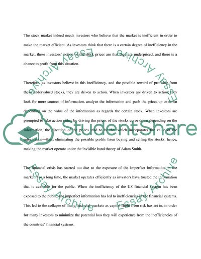 Turmoil in Global Financial Markets