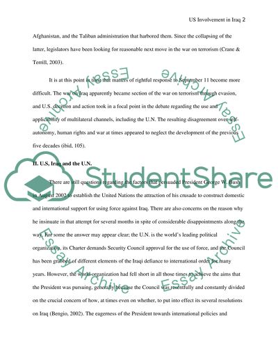 Contemporary Middle East History - the US Involvement in Iraq