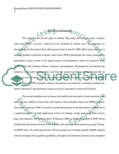 Solid Waste Management