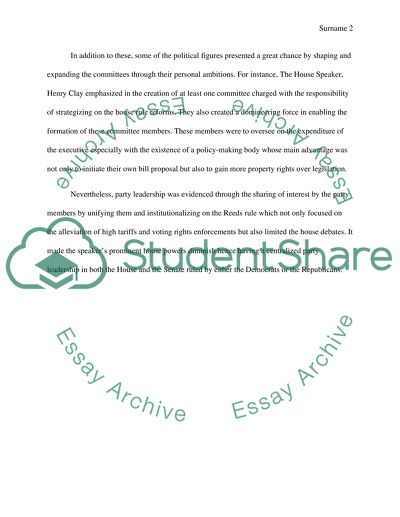 Institutional Developments of Congress