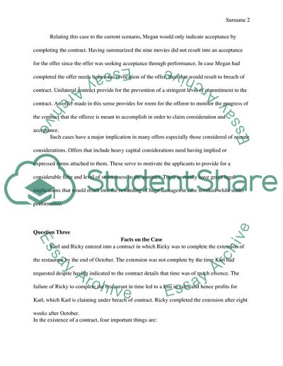 Private Law and the Facts on the Case of an Unilateral Contract