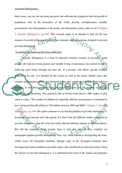 Interventions in Juvenile Delinquency