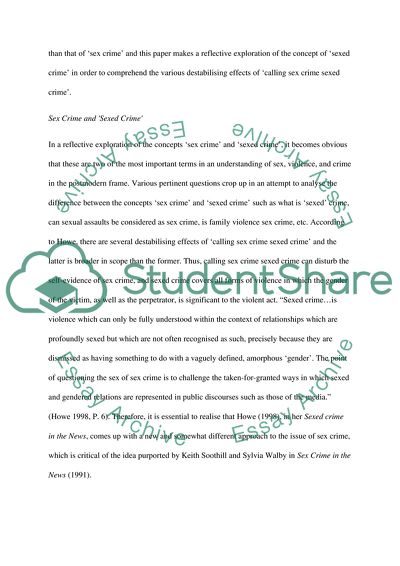 The Contemporary Representations of Sex Crimes in Popular Media