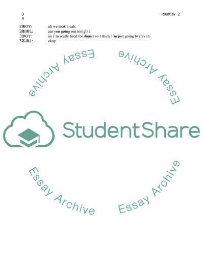 Identity of Self and Reflection in Conversation