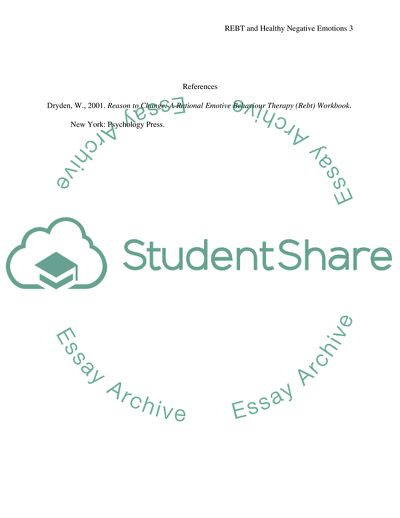 Rational Emotive Behavior Therapy and Healthy Negative Emotions