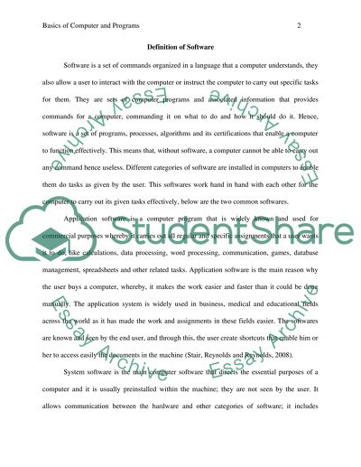 Basics of Computer and Programs