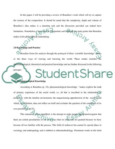 Knowledge in Practice: A Review of Pierre Bourdieus Outline of a Theory of Practice