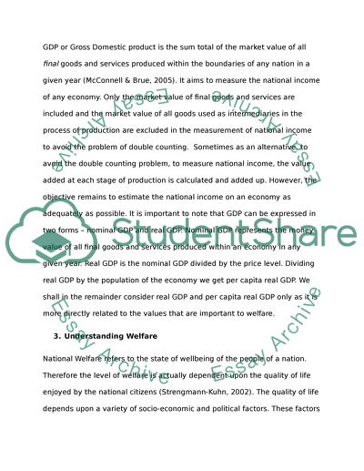 How Much GDP Is Able to Capture a Nations Welfare