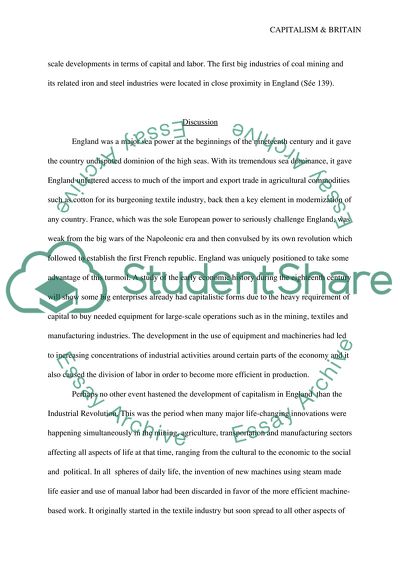 Why did Capitalism first appear in Britiain rathen than any other area in the world