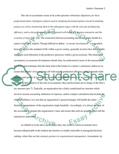 What roles does the accountant play in business of present economy