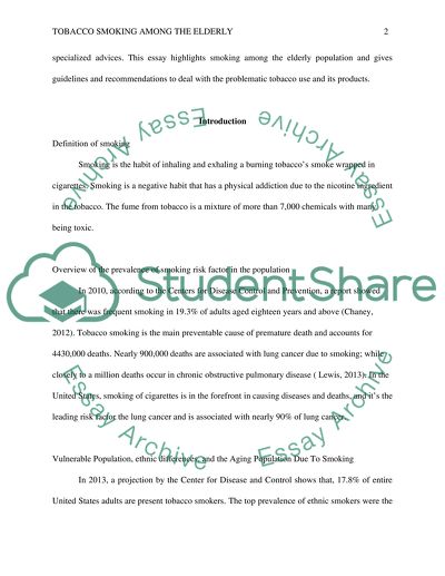 Tobacco Smoking among the Elderly