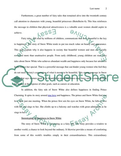 Stereotypes of Happiness in Movies: Disneys Snow White