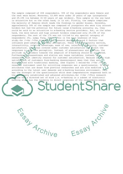 Mobile Banking: Measuring the Post-Adoption Customer Perception of Mobile Banking Services