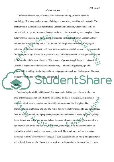 Evaluating creative writing pieces